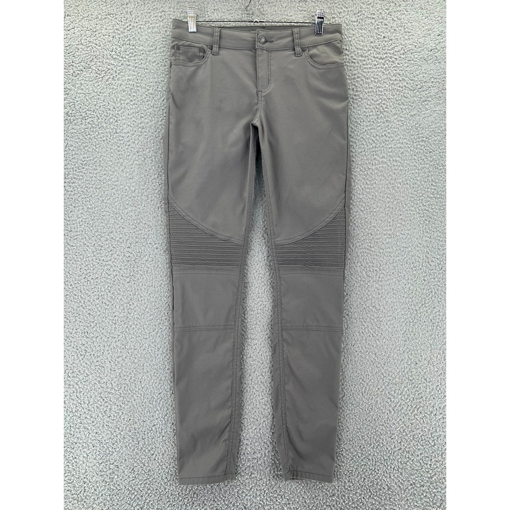 PRANA Brenna‎ Pants Women's 8 (29x29) Gray Moto Skinny Stretch Nylon W4118RG15